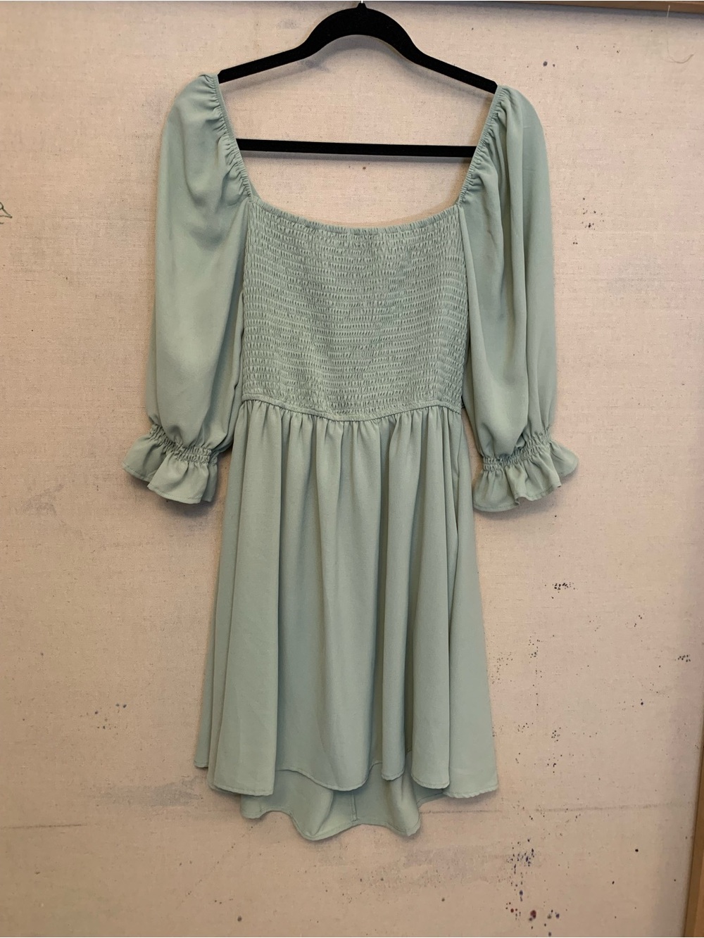Women’s Sage Green Long Sleeve Dress, Size XL